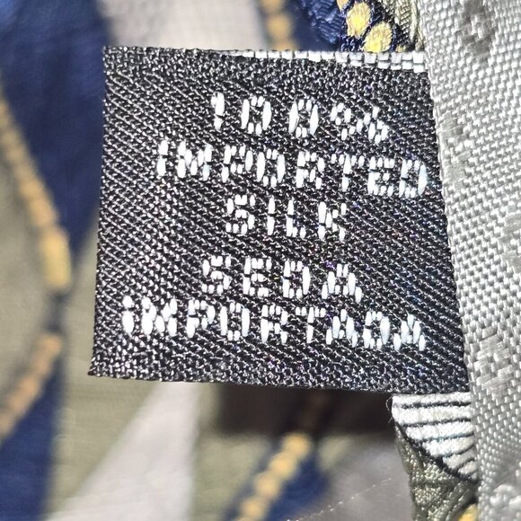 ALBERT NIPON 100% SILK TIE DIAMOND DESIGN BLUE GRAY GREEN TRADITIONAL STYLE - Picture 7 of 7